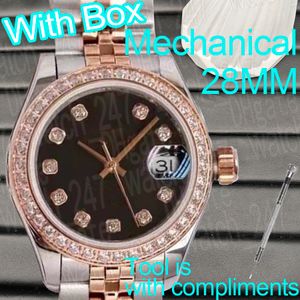 Luxe designerhorloges voor dames 28 mm 31 mm mechanische horloges automatisch horloge Roestvrij staal roze goud 2813 Bewegingshorloges Lichtgevende saffier Waterdicht cadeau