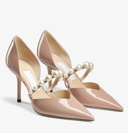 Designer de luxe mariage mariée Sandale Du désert sandales chaussures pour femmes talons hauts perles Strappy Gladiator Strappy pompes talon chaussure EU35-43