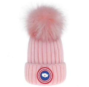 Diseñador de lujo Gorro de invierno Marca de punto Canadá Gorro de lana Sombrero Hombres Mujeres Punto grueso Grueso Cálido piel sintética pom Gorros Sombreros Gorro femenino a3