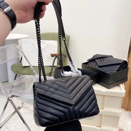 luxe designer vrouw Cross body handtas schoudertas merk LOULOU Y-vormige naad lederen dames metalen ketting hoge kwaliteit clamshell messenger geschenkdoos groothandel