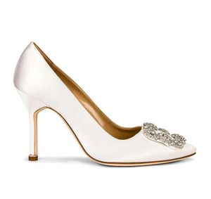 Designer de luxe femme chaussures de robe manolos femmes pompes hautes talons 70 mm talon bleu bijou satin boucle 35-42 avec box5594122
