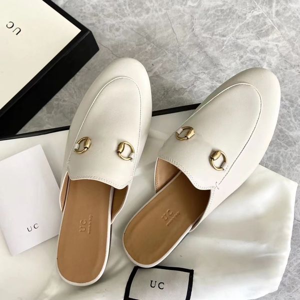 femme Luxuryan Shoe Summer Beach Classic Man Sandale Jumbo Princetown Leather Designer Mule Slipper Horse Bit Canvas avec boîte Fast Expédition Slide