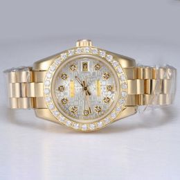 Luxe ontwerper Woman Watch Designer vrouwelijk horloge automatisch vol goud met diamant bezel-computer-wijzerplaat gouddame horloges diamantmarkering 26 mm horloge met doos