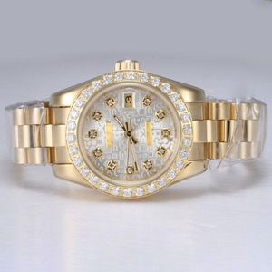 Concepteur de luxe Woman Watch Designer Feme Watch Automatic Full Gold With Diamond Cozel-Computer Dial Gold Lady Watches Diamond Marker 26 mm montre avec boîte
