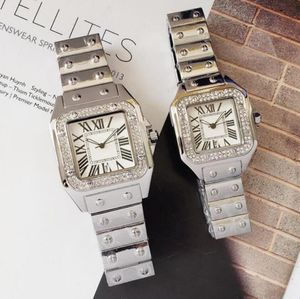 luxe designer dames en heren koppels designer horloge Waterdicht quartz vierkant 316 staal dameshorloge Horloges cadeau met doos