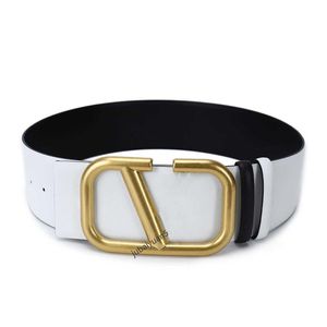 Ceinture de luxe en cuir véritable pour femmes, 7CM, lettre, boucle lisse, robe, manteau, noir, blanc, marron, ceintures 2411