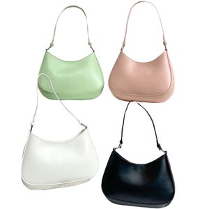 Bolso de hombro pequeño de cuero blanco y negro para mujer de diseñador de lujo