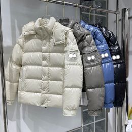 Diseñador de lujo mujeres abajo parkas insignia bordada con capucha chaqueta de invierno engrosada cálida chaqueta acolchada suelta chaqueta de pan abrigo Tamaño