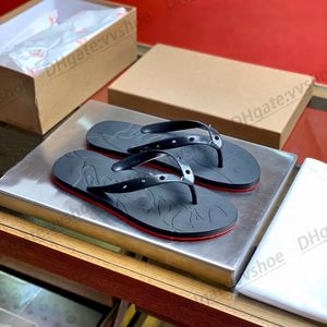 Unisex teenslipper ontwerper slipper vrouw luxe man Loubi Flip Flops rubberen slanke bandjes schoen glanzende klinknagel klassieke zomer glijbaan met doos strand zwembad