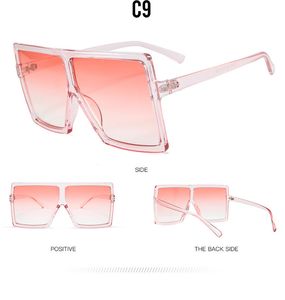 Designer de luxe femmes hommes lunettes de soleil grand carré plein cadre lunettes de soleil UV400 pour hommes en 9 couleurs 1702 #