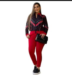 Luxe designer casual tweedelige damessets topjas + broek mode bedrukt contrast trainingspakken damesoutfits legging joggingpakken sportkleding pakset