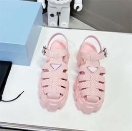Luxe designer designer damessandalen Zomermode dikke bodem fijne riemcombinatie casual slippers Kustvakantie strandschoenveterdoos