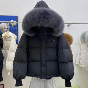 Diseñador de lujo Chaqueta de plumón para mujer Parkas Marcas Moda Señora Suelta Engrosada Zorro corto Cuello de piel grande Pato blanco Abajo Abrigos Abrigos Al aire libre Con capucha Abajo Jack