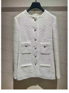 Style de veste de veste pour femmes de concepteur de luxe Petite robe blanche parfumée Cardigan de veste de veste féminine printemps et automne tweed haut de gamme haut de gamme