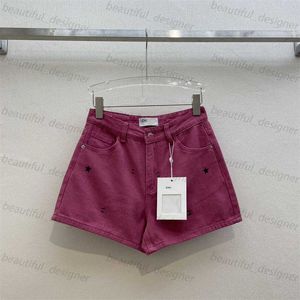 Luxe designer dames jeans 2024 lente/zomer nieuwe modieuze meisjes verminderen contrastbriefster geborduurde denim shorts