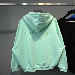 Luxe Designer Women T Shirt Shirt High Edition Autumn Winter Borduurde Mint Green Hooded Hoodie