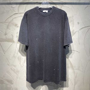 Camiseta de diseñador de lujo para mujer, camiseta de alta versión 2023, camiseta de manga suelta con lavado de verano Old Hot Diamond OS