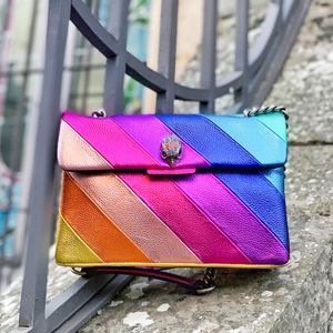 Diseñador de lujo para mujer Kurt Geiger Rainbow Bag Mini Espejo Calidad Cross Body Bolsas Embrague Hombro Hombres Moda Bolso de mano Satchel Cuero genuino Sling Flap Totes Bolsas