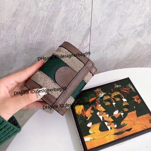 Luxe designer dames portefeuilles Lady G Pocket Cardholder Interieur Slot Coin Hoge kwaliteit Purse Women Leer Tri-Fold Short Wallet 286E