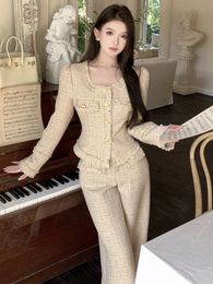Le pantalon de laine de concepteur de luxe convient à des ensembles de deux pièces tenue élégante pantalon long slim slim