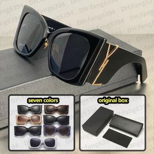 Diseñador de lujo Gafas de sol YSL Toprb 119 Gafas de sol polarizadas para mujeres y hombres Party Night Club Wayfarer Gafas de sol Sun Marco de ojo de gato Templos anchos lentes negras SL