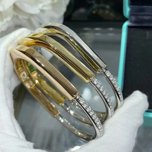 Designers de luxe 18 carats serrure en or bracelet de diamant bracelet de mode bijoux bracelets barcelets cadeau d'anniversaire en acier inoxydable rose or argent hommes bracelets pour femmes