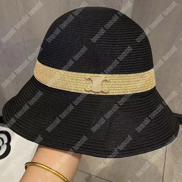 Designers de luxe Seau Chapeaux Herbe Femmes Mode Large Bord Chapeaux Pour Homme Vacances Soleil Protection Plage Paille Seau Chapeau