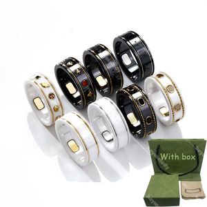 Designers de luxe Bagues en céramique Mode Hommes Femmes Planète Diamant Lettre Motif Amoureux Bijoux Bague Taille 6-11