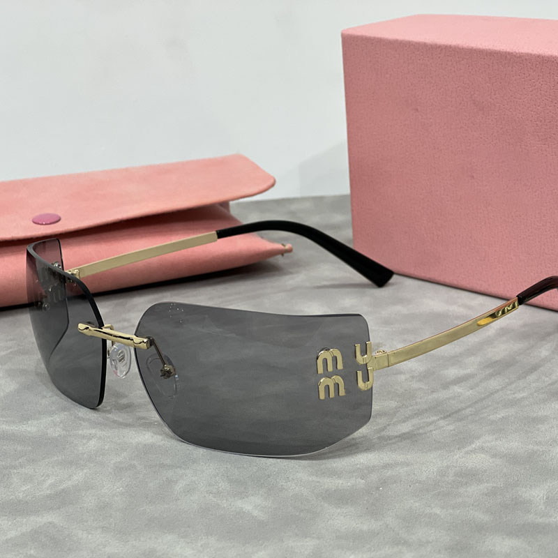Luxe ontwerpers voor dames Trendy en voortreffelijke populaire letterzonnebril Frameloze brillen Mode metalen zonnebril Geschenkdoos meegeleverd J10z