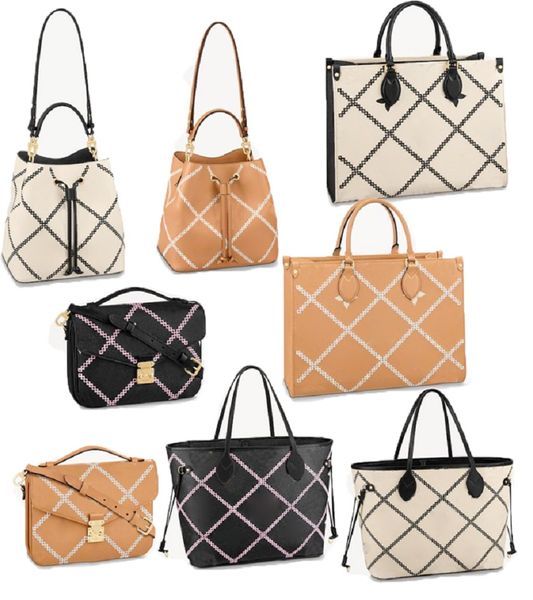 Diseñadores de lujo Bolsos de cuero genuino Tote Hombro Bolsas de embrague en el camino Crossbody Bolsa de compras Monederos Carta Flores Floral Monedero Mochila Totes Bolso de noche