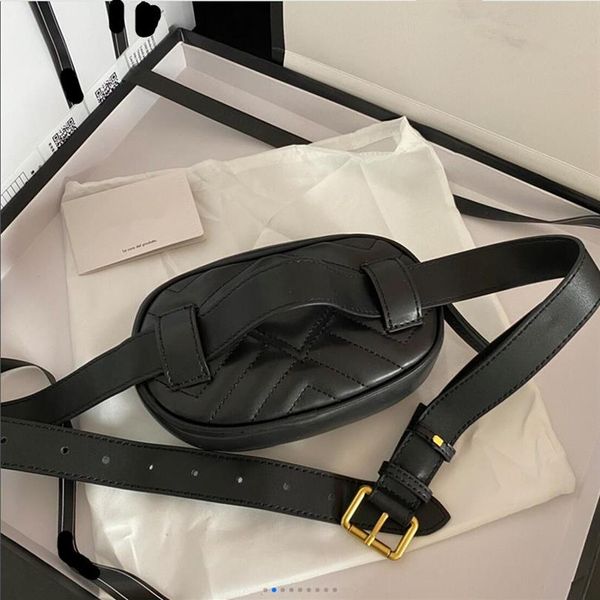 Diseñadores de lujo Cuero genuino Marmont Bolsas de cintura Bumbag Bag Fanny Pack Cinturón para correr Bolsa para correr Monedero trasero Moda real cowsk2426