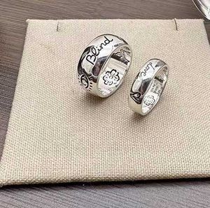 Luxe ontwerpers Guhome g-band ringen High-end trendy Gu Jias nieuwe heren dames bloem vogel ring liefde onbevreesd puur zilver koppels dagelijks vrije tijd bijpassende Jgs4