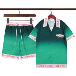 Designers de luxe Chemise à imprimé graphique en soie Chemises décontractées pour hommes Chemises habillées Chemise de bowling en soie à la mode Taille asiatique M-3XL