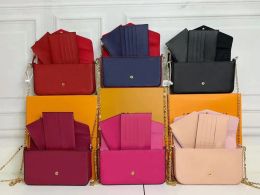 Designers de luxe fourre-tout Flap Purse Clutch Bags Sacs à main Mono Print Crossbody Bag Multi Pochette Felicie Chain Shoulders Wallet With Box