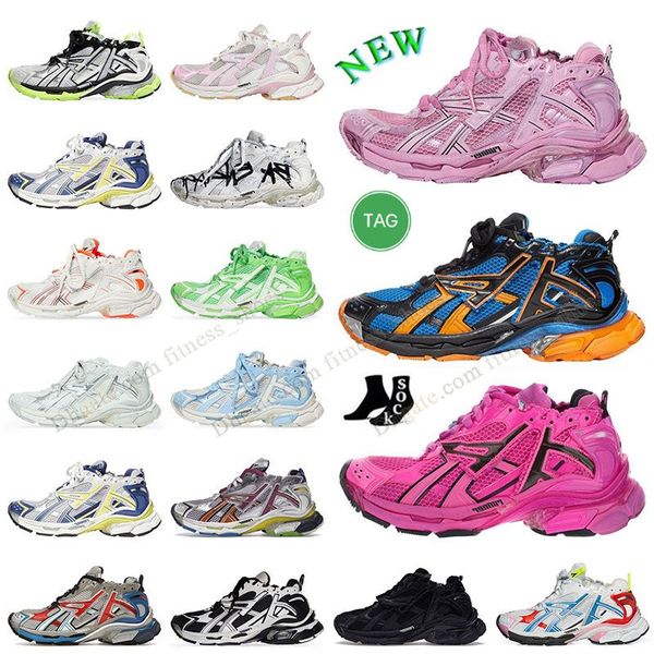 Diseñadores de lujo Mujeres Hombres Zapatos casuales Balencigalies Runners 7 Paris Plate-forme Track Runner 7.0 Sense Trainers Negro Blanco Rosa Azul Zapatillas Plataforma Tenis 2024