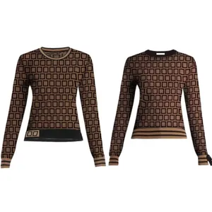 Designers de luxe créneaux pour femmes sweater veste sweat-shirt mode femme tricotée de coues de cou rond aux pulls tricotés