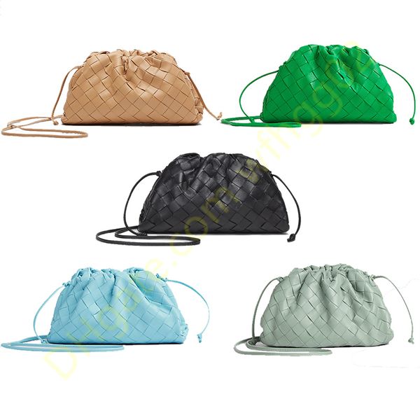 7A Qualité POUCH Designers de luxe Sac à bandoulière en cuir véritable Bandoulière en cuir tissé Sacs à main Femme Multi Couleur Mens Sélection Fourre-tout Sacs à main d'embrayage Sacs à main