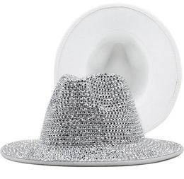 Luxe diamant emmer hoed vrouw man Rijnestone fedora hoeden voor vrouwelijke mannen sunhat sunhats meisje feest nacht performance cap bling fis6366820