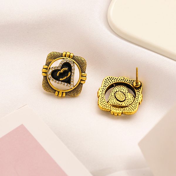 Boucles d'oreilles en diamant de luxe C Boucles d'oreilles avec logo de marque correcte avec timbres Boucles d'oreilles de voyage en or 18 carats pour femmes