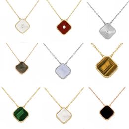Luxuriöse Diamant-Klee-Halsketten, Designer-Schmuck, Anhänger-Halskette, hochwertige plattierte 18-Karat-Goldkette, Designer-Halskette, Damenschmuck, zb114