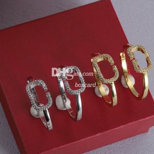 Luxe diamanten oorbellen oorstekers trendy charmante gouden oorbellen druppel bungelt glanzende kristallen oorbellen met geschenkdoos