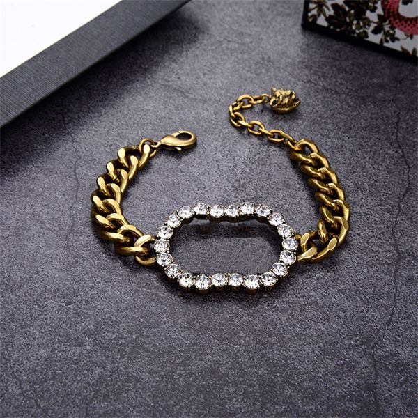 Bracelets de charme épais de diamant de luxe avec boîte punk personnalité élégant bracelet de mariage mariage branchement bijoux