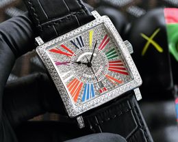 Montre de luxe en diamant pour hommes, montre-bracelet carrée de styliste, suisse, automatique, mécanique, 28800 vph, date, cristal saphir, 40 mm, boîtier en or rose 18 carats, étanche