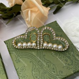 Luxe diamant parelstuds grote liefdesbrief oorbellen hart hoepel oorrangliefhebbers cadeau sieraden met doos