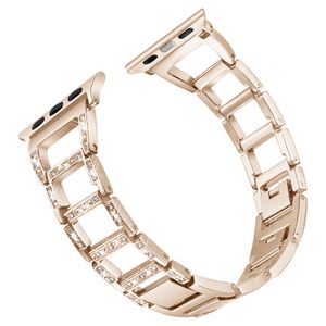 Luxe diamant roestvrijstalen riem voor Apple Watch Ultra 49 mm band 41 mm 45 mm 42 mm 44 mm banden 38/40 mm link Bracelet Wirstband Iwatch 8 7 SE 6 5 4 3 -serie metalen ketting