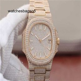Luxe Diamond Watch Designer Montre 5719 324 automatisch mechanisch uurwerk 40 mm super lichtgevend geelgouden diamanten horloge