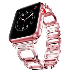 Bracelet de montre de luxe en diamant pour Apple Watchband 8 Ultra 49mm 41mm 45mm 42mm 44mm 38mm 40mm Bracelet de remplacement en métal en acier inoxydable pour femme iwatch 7 6 SE 5 4 3 Loop Link