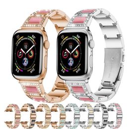 Bracelet de montre en diamant de luxe pour Apple Watch Ultra 49 mm 8 7 41 mm 45 mm 44 mm 40 mm 42 mm 38 mm Bracelet de remplacement pour femme compatible avec la série iWatch SE 6 5 4
