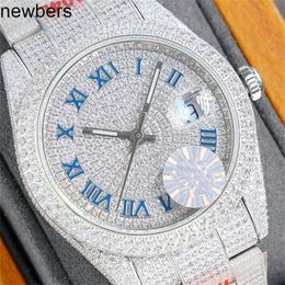 Diamants de luxe AP Montre Apf Factory Vvs Iced Out Moissanite Peut passé Test Diamants de luxe Mouvement à quartz Saphir glacé Cadran de glace Mécanique 40 mm Saphir SCZ0