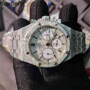 Diamants de luxe AP Watch Apf Factory Vvs Iced Out Moissanite Peut passer le test Luxury Diamonds Quartz Movement Iced Out Sapphire Stone Personnalisation Can the MechanNSO